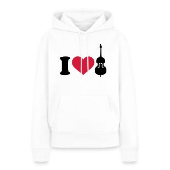 Kontrabass - Frauen Premium Bio Hoodie - Weiß - Vorne - Julia (174cm)