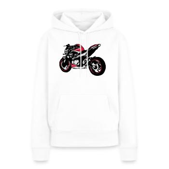 Nu moto Bike - Sweat à capuche Premium bio Femme - blanc - Devant - Julia (174cm)