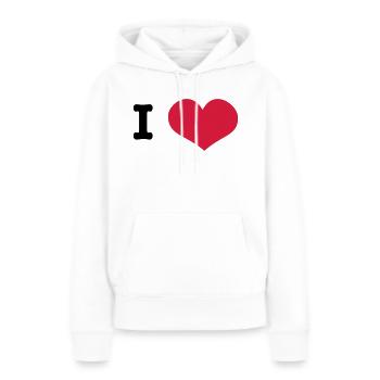 I heart ... (insert own text) - Sweat à capuche Premium bio Femme - blanc - Devant - Julia (174cm)