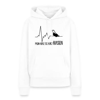 mein herz schlägt rasen - Frauen Premium Bio Hoodie - Weiß - Vorne - Julia (174cm)