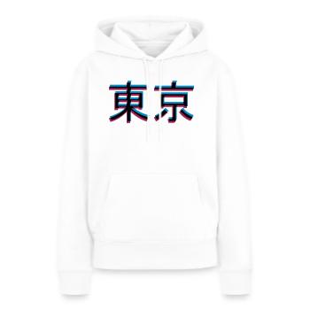 Effet 3D Tokyo - Sweat à capuche Premium bio Femme - blanc - Devant - Julia (174cm)