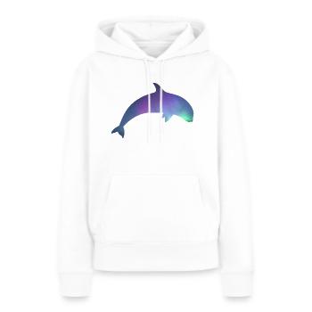 Orque/Épaulard aux aurores boréales - Sweat à capuche Premium bio Femme - blanc - Devant - Julia (174cm)