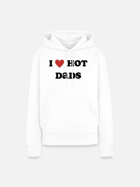 Ich liebe Hot Dads - Frauen Premium Bio Hoodie - Weiß