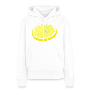tranche de citron - Sweat à capuche Premium bio Femme - blanc - Devant - Julia (174cm)