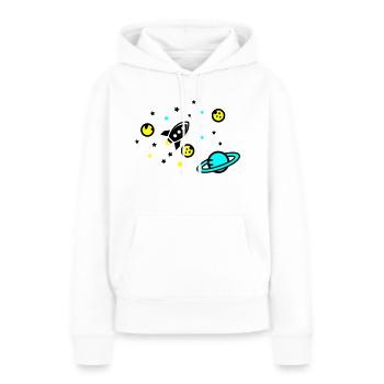 Univers - Sweat à capuche Premium bio Femme - blanc - Devant - Julia (174cm)
