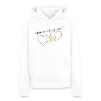 Heiratsantrag - Frauen Premium Bio Hoodie - Weiß - Vorne - Julia (174cm)