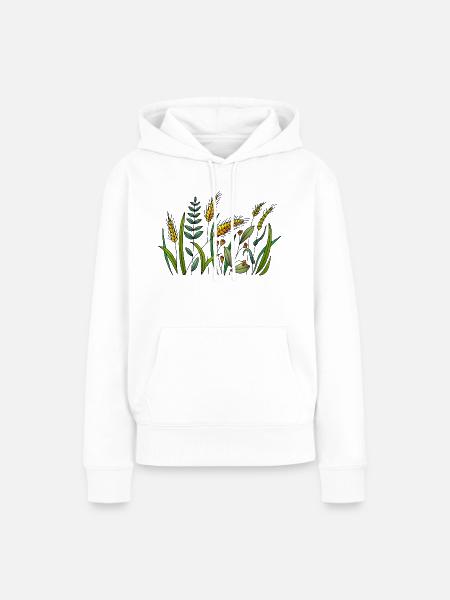 Wiese - Frauen Premium Bio Hoodie - Weiß