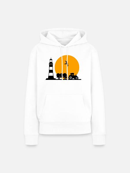 Traktor - Frauen Premium Bio Hoodie - Weiß