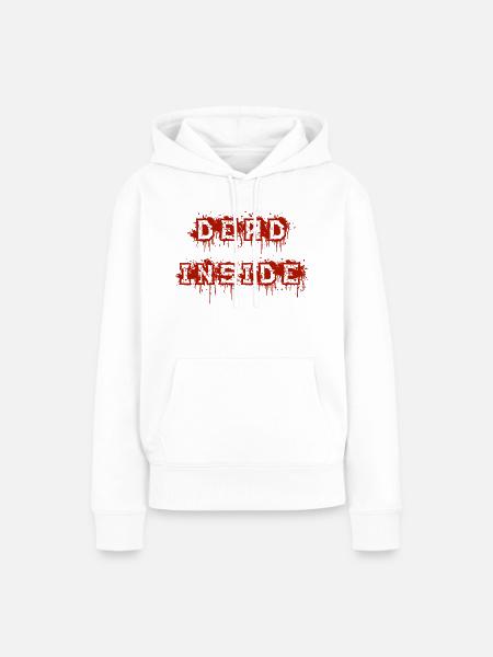 dead inside red - Frauen Premium Bio Hoodie - Weiß
