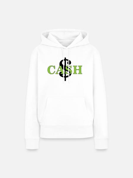 Cash - Frauen Premium Bio Hoodie - Weiß