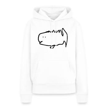 Perche - Sweat à capuche Premium bio Femme - blanc - Devant - Julia (174cm)