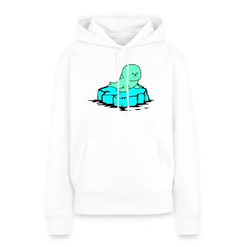 Phoque banquise - Sweat à capuche Premium bio Femme - blanc - Devant - Julia (174cm)
