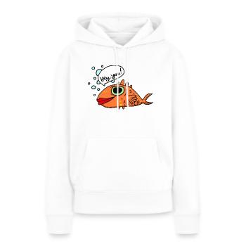 Hey you - Frauen Premium Bio Hoodie - Weiß - Vorne - Julia (174cm)