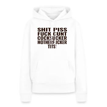 Mots interdits - Sweat à capuche Premium bio Femme - blanc - Devant - Julia (174cm)