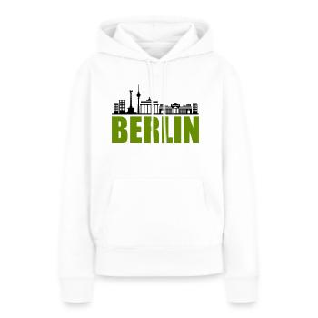 Horizon de Berlin - Sweat à capuche Premium bio Femme - blanc - Devant - Julia (174cm)