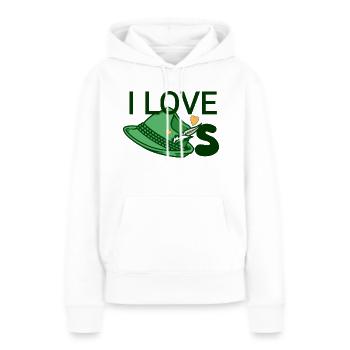 Ich liebe Hüte - Frauen Premium Bio Hoodie - Weiß - Vorne - Julia (174cm)