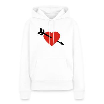 amour - Sweat à capuche Premium bio Femme - blanc - Devant - Julia (174cm)