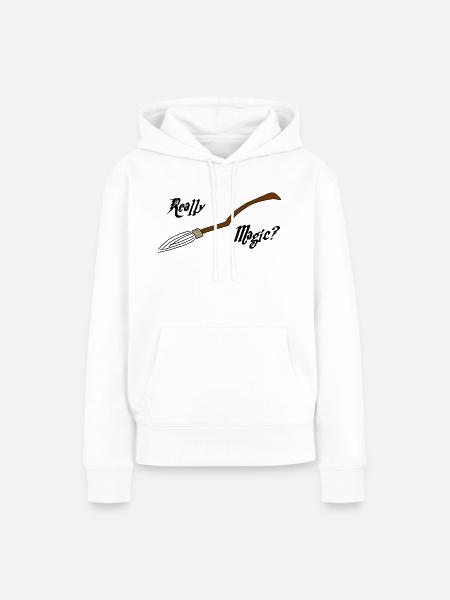 Magische Besen oder nicht? - Frauen Premium Bio Hoodie - Weiß