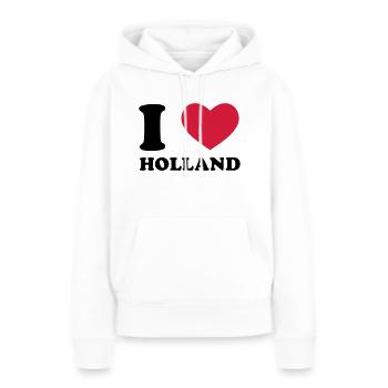 holland - Frauen Premium Bio Hoodie - Weiß - Vorne - Julia (174cm)