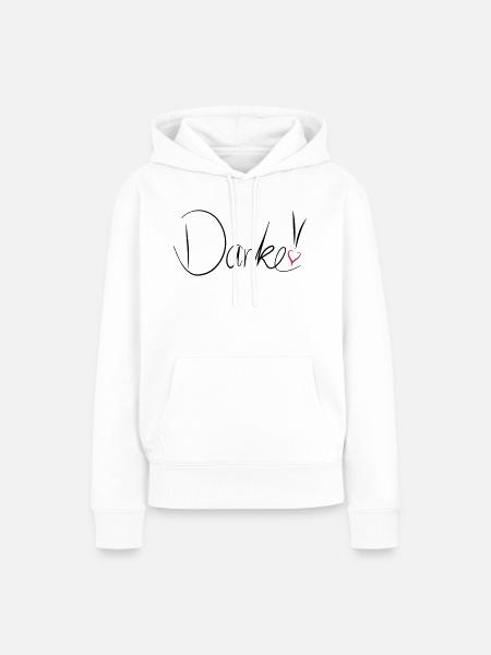 Danke - Frauen Premium Bio Hoodie - Weiß