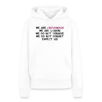 Anonymous - Sweat à capuche Premium bio Femme - blanc - Devant - Julia (174cm)