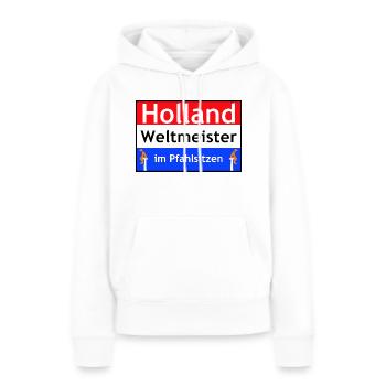 Hollande - Sweat à capuche Premium bio Femme - blanc - Devant - Julia (174cm)