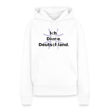 Ich. Diene. Deutschland. - Frauen Premium Bio Hoodie - Weiß - Vorne - Julia (174cm)