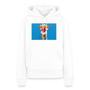 Boom BD Explosion Posters symbole - Sweat à capuche Premium bio Femme - blanc - Devant - Julia (174cm)