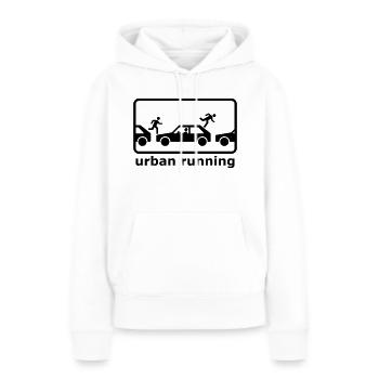 urban running - Sweat à capuche Premium bio Femme - blanc - Devant - Julia (174cm)