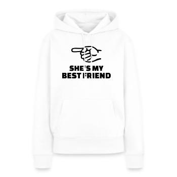 Freundin - Frauen Premium Bio Hoodie - Weiß - Vorne - Julia (174cm)