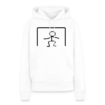 Strichmännchen Tor - Frauen Premium Bio Hoodie - Weiß - Vorne - Julia (174cm)