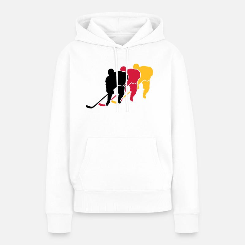 hockey sur glace - Sweat à capuche Premium bio Femme - blanc
