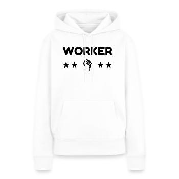 Arbeiter / Fabrik / Arbeit / Job - Frauen Premium Bio Hoodie - Weiß - Vorne - Julia (174cm)