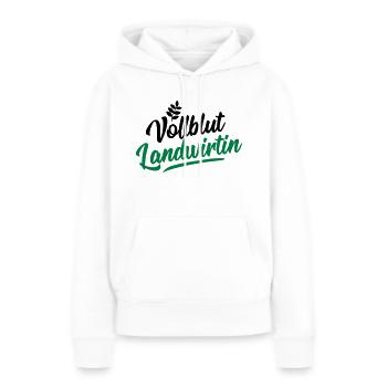 landwirtin vollblut design - Frauen Premium Bio Hoodie - Weiß - Vorne - Julia (174cm)