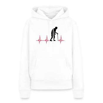Herzschlag EKG Opa - Frauen Premium Bio Hoodie - Weiß - Vorne - Julia (174cm)