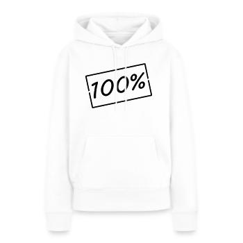 100 - Sweat à capuche Premium bio Femme - blanc - Devant - Julia (174cm)