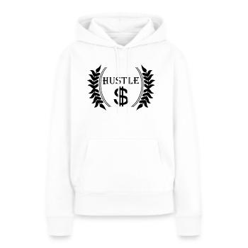 Hustle - Sweat à capuche Premium bio Femme - blanc - Devant - Julia (174cm)