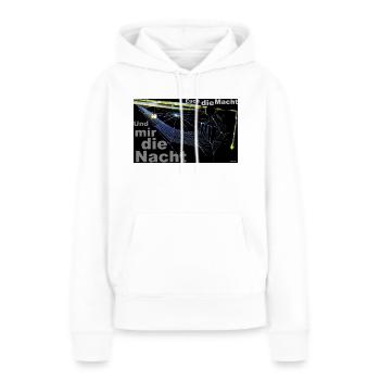 Zoffart DIE NACHT - Frauen Premium Bio Hoodie - Weiß - Vorne - Julia (174cm)