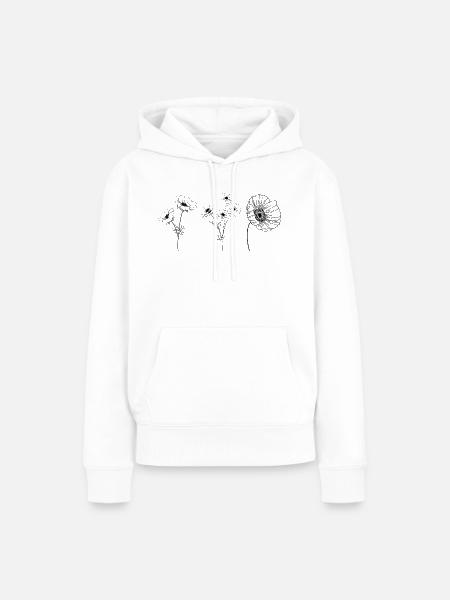 Minimalistische Blumengruppe - Frauen Premium Bio Hoodie - Weiß