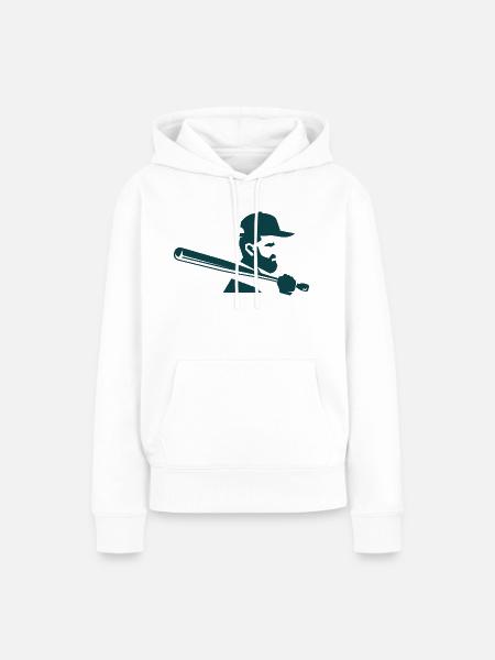 Baseball Spieler Logo - Frauen Premium Bio Hoodie - Weiß