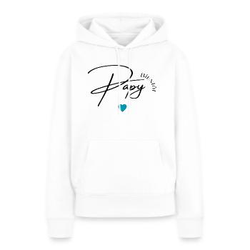 Bientôt papy - Sweat à capuche Premium bio Femme - blanc - Devant - Julia (174cm)