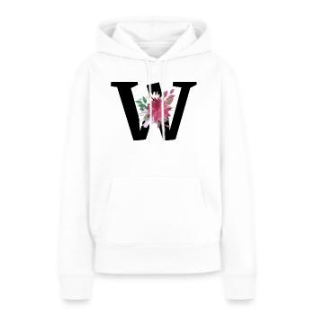 Brief mit Blumen - Frauen Premium Bio Hoodie - Weiß - Vorne - Julia (174cm)