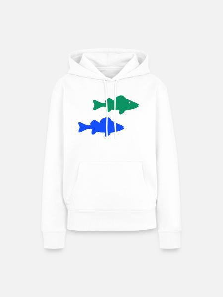 fische - Frauen Premium Bio Hoodie - Weiß