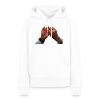 Main à main - Sweat à capuche Premium bio Femme - blanc - Devant - Julia (174cm)