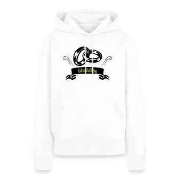 Alliances Bague Mariage - Sweat à capuche Premium bio Femme - blanc - Devant - Julia (174cm)