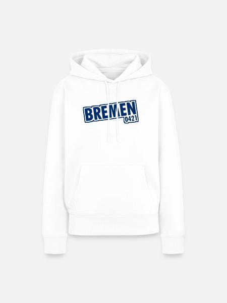 Bremen - 0421 - Vorwahl - Frauen Premium Bio Hoodie - Weiß