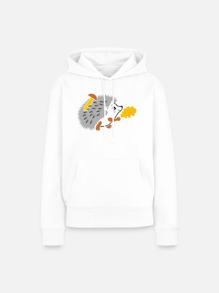 Igel auf einem Spaziergang - Frauen Premium Bio Hoodie - Weiß