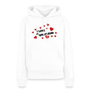 i love my girlfriend - Frauen Premium Bio Hoodie - Weiß - Vorne - Julia (174cm)