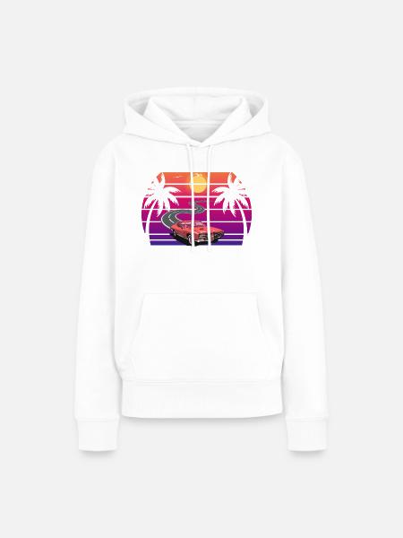 retro sunset - Frauen Premium Bio Hoodie - Weiß