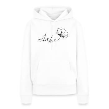 Ambre - Sweat à capuche Premium bio Femme - blanc - Devant - Julia (174cm)